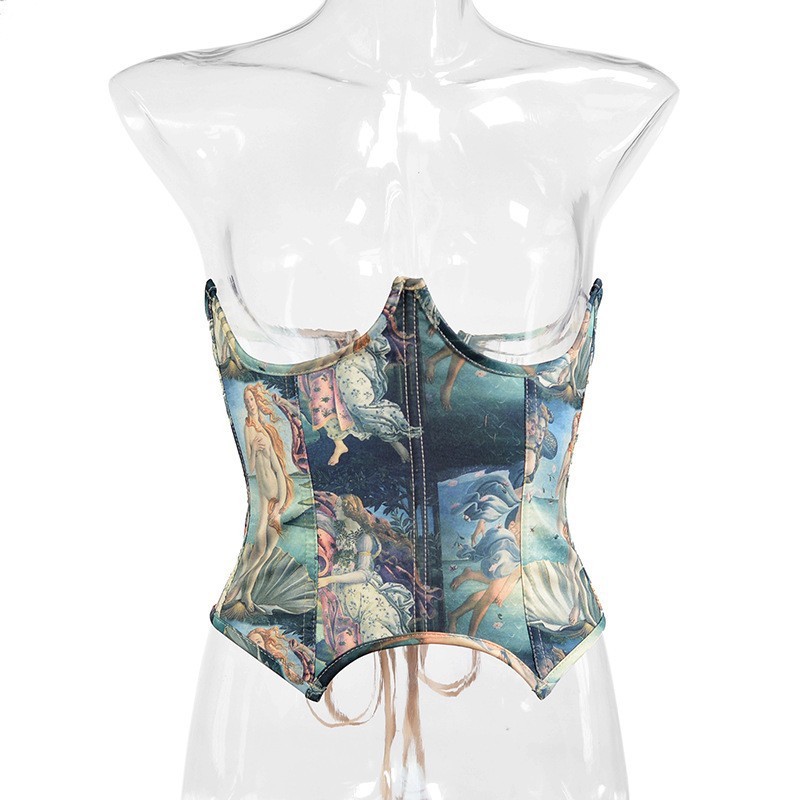 Womens Oil-Painted Fishbone Style Corset Belt - Image 3